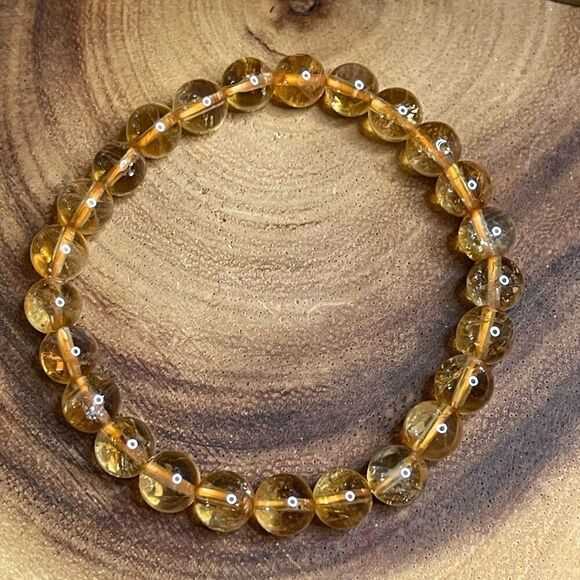 Citrine beaded stretch bracelet ONE NEW reiki meditation crystal healing 7mm - Picture 9 of 9